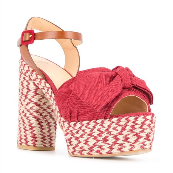 Castaner Adonis Jute Bow Red Heel Espadrilles - Picture 4 of 8
